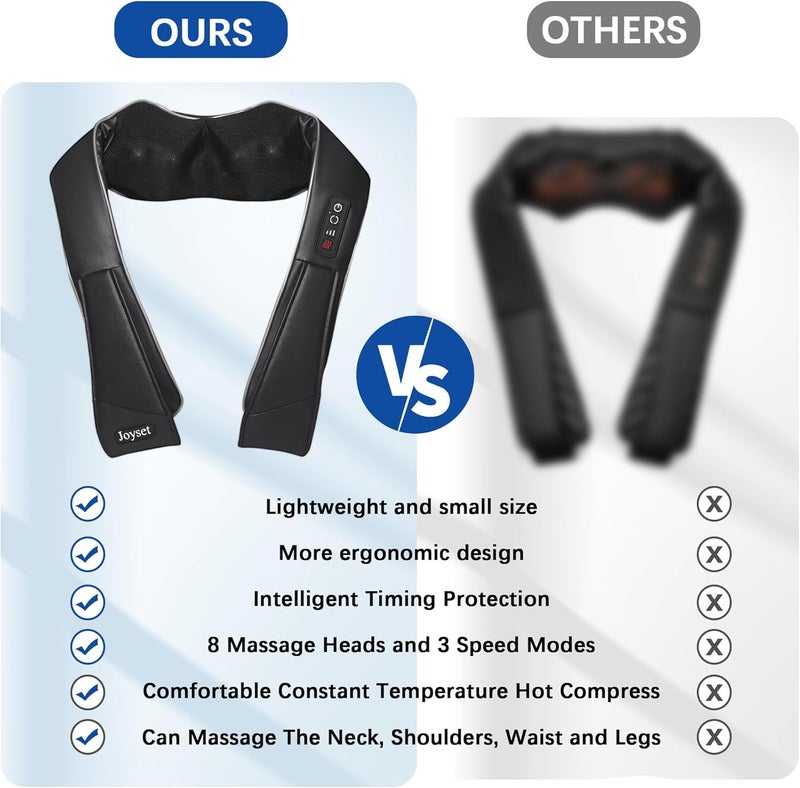Joyset Neck Massager for Pain Relief Deep Tissue with Heat,Shiatsu Neck and Back Massager 4D Deep Kneading Massage for Shoulder,Gifts for Women Men Mom Dad Friend - Image 5